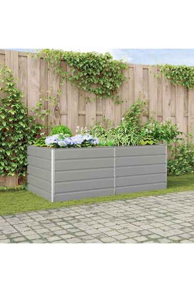 vidaxl Jardiniera Gri deschis 195 x 100 x 75 cm Otel Galvanizat