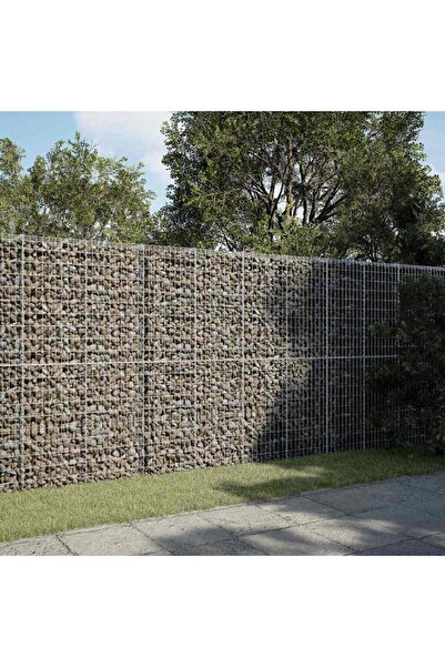 vidaxl Cos gabion cu capac, 350x100x200 cm, fier galvanizat