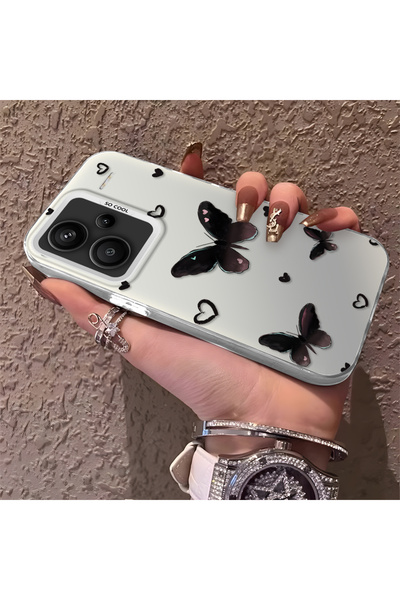 PATTERNOVA Redmi Note 13 Pro Plus+ 5G Uyumlu Nazarik Kelebek Desenli, Tam Kap...