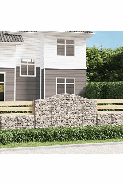 vidaxl Cosuri gabion arcuite 2 buc, 200x30x120/140 cm, fier galvanizat