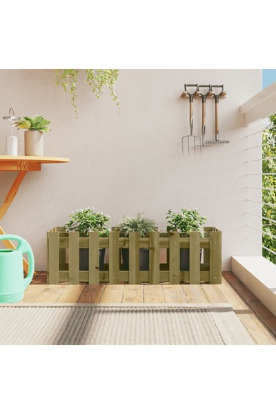 vidaxl Pat inaltat gradina design gard 100x30x30 cm lemn impregnat pin