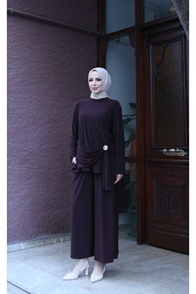 NİSUM MODA طقم بنطلون ساندي من دروبيلي