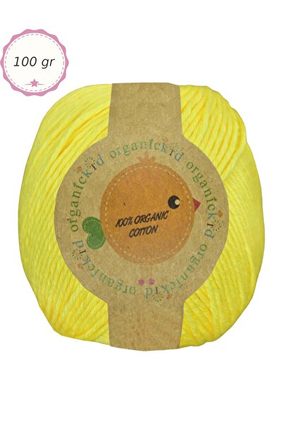 OrganicKid Organik Pamuk Amigurumi Punch 100 gr El Örgü İpi 435 Limon Sarısı