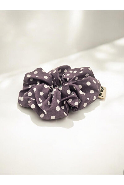 Pirene Polina Puantiyeli Scrunchie Saç Tokası El Yapımı Retro Kumaş Toka