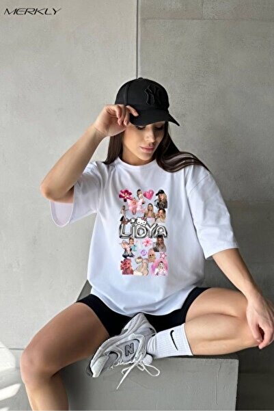 Chic Bloom تي شيرت مطبوع من مانيفست، مقاس كبير، للجنسين، أبيض، مقاس الكبار
