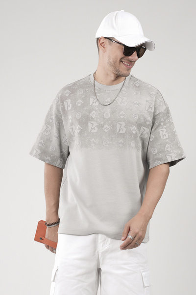 Butik Trend Biz Printed Crew Neck Oversize Basic T-Shirt