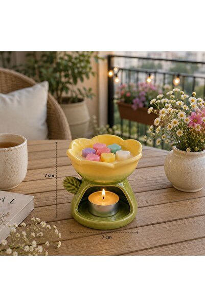 Glowe Candles Glowe Seramik Çiçek Buhurdanlık Seti