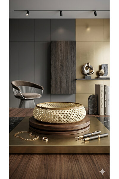 prestij3d design Modern Hasır Dokulu Dekoratif Kase - Bohem Stil Takı ve Anah...