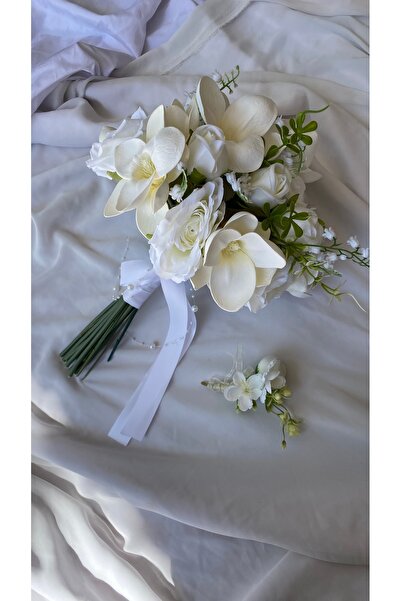 Z&B FLOWERS Manolya gelin Buketi Gelin Çiçeği El Buketi Yapay çiçek