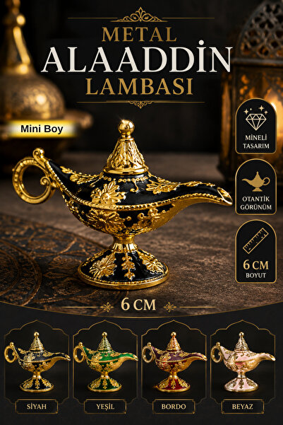 Tamsena Store Mineli Metal Alaaddin Lambası Dekoratif Otantik Biblo Vintage T...