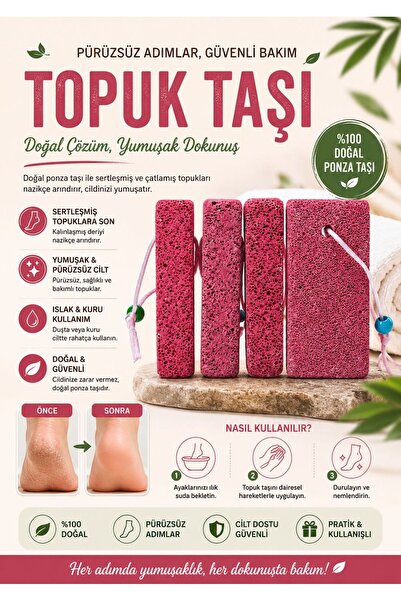 TP Topuk Taşı Doğal Ponza Taşı Ayak Topuk Temizleme Taşı Pedikür Bakım Taşı