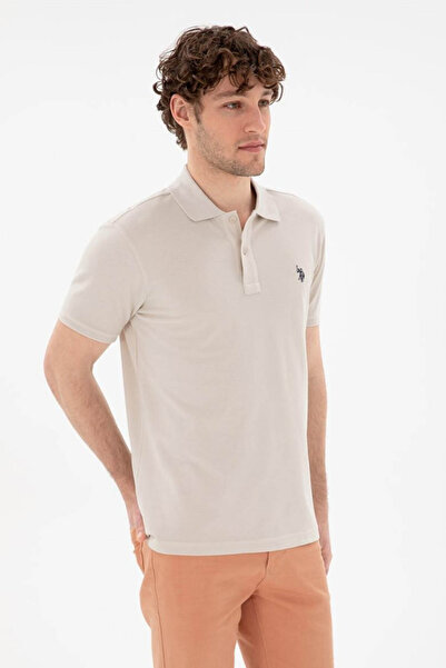 U.S. Polo Assn. Gtp04Iy026 Stone Men's Polo Neck T-Shirt Pu-8731