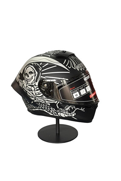 WOSEN Ws-602 Güneş Gözlüklü Full Face Kask (Şeffaf Vizörlü) MATT BLACK K7 (602)