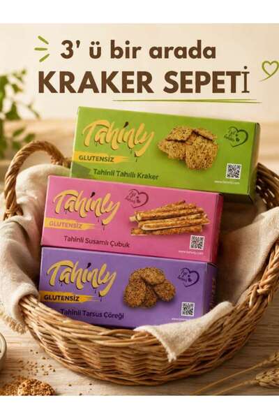 Tahinly Tuzlu Kraker- Glutensiz Atıştırmalık - Tahıllı - Susamlı - Tarsus Çör...