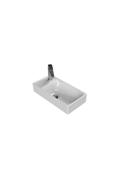 TURKUAZSERAMİK Turkuaz Sharp Etajer Uyumlu Lavabo 50*25 cm (Soldan Batarya De...