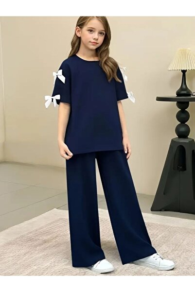 VESTIR BIEN Children's Summer Wide-Legged Top and Bottom Set Cotton