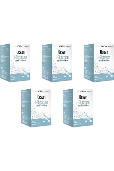 Orzax أوشن إل-جلوتاثيون 250 ملغ، 30 قرص، مكمل غذائي، عبوة من 5 قطع