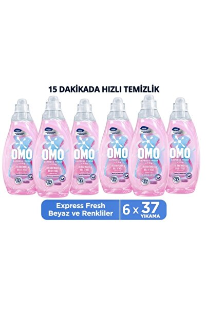 Omo Express Fresh Sensitive Beyaz ve Renkliler Sıvı Çamaşır Deterjanı 1480ml x6