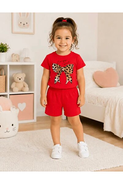 NIGRUM PARDUS New Season Leopard Ribbon Printed 100% Cotton Girls' T-Shirt Sh...