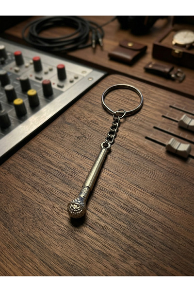 Velcari Musician Themed Microphone Masculine Design Men's Keychain