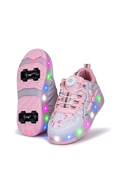 Ayakkabı Fuarı Elit EYL034 Kız Çocuk RGB LED Işıklı Çıkarılabilir Tekerlekli ...