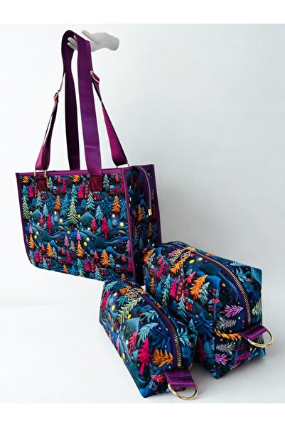 MORA BAG Gizemli Orman/ Mor Taşıma Çantası ve Organizer Takım