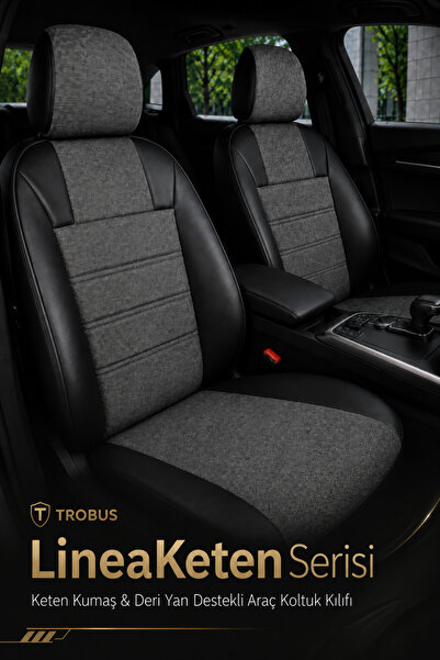 TROBUS غطاء مقعد أسود مدخن من سلسلة LineaKeten متوافق مع تويوتا RAV4 2006+