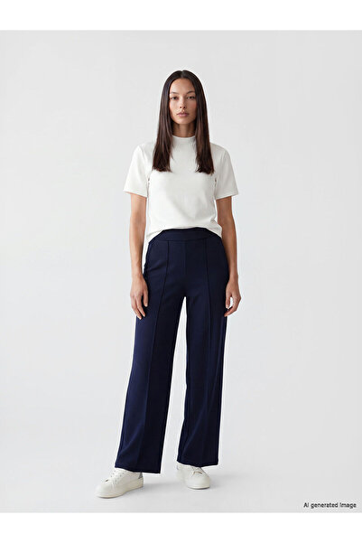 LC Waikiki Nevavm Women's Pants with Elastic Waist and Difference in Color