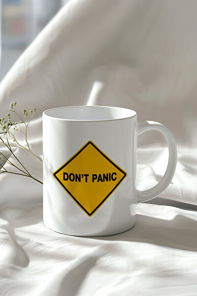 Mio Life كوب سيراميك أبيض سعة 330 مل مطبوع من Dont Panic