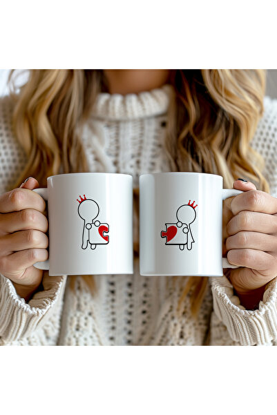 Mio Life Special Gift for Lovers, 330ml Printed White Ceramic Mugs with Heart...