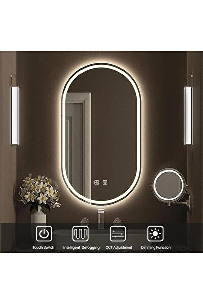 SANITEXPERT LED Bathroom Mirror 50x80 cm SNT120-1, Defog, 3 Light Colors, Tou...