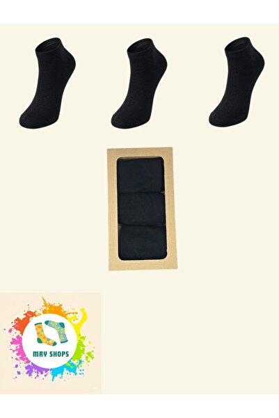 MRY SHOPS Erkek Patik Çorap 3’lü Paket %80 Pamuk Dayanıklı Esnek Premium Model