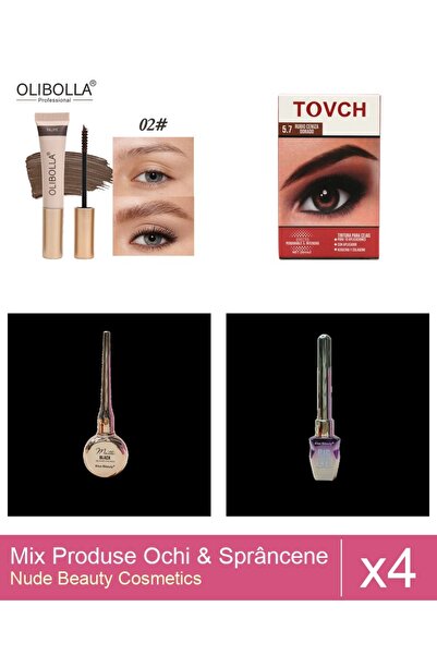 Makeup Set Mix 4 produse Rimel Sprancene: Rimel sprancene Olibolla #02 Taupe,...