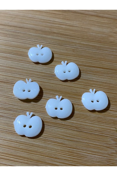 Lorin hobi Plastic Apple Bebe Button 14 mm 10 Pieces White