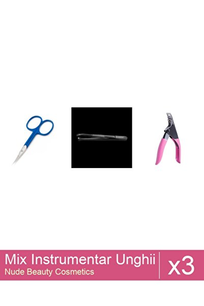 Makeup Set Mix 3 produse Forfecute: Penseta profesionala neagra subtire - One...