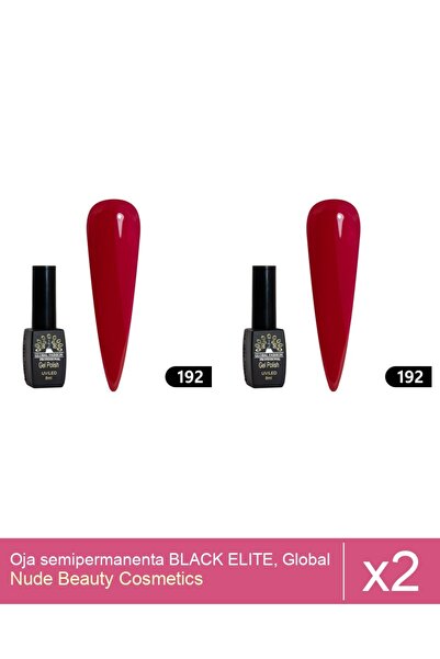 Makeup Set 2x Oja semipermanenta BLACK ELITE, Global Fashion 8 ml,192
