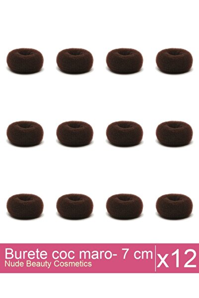 Makeup Set of 12 brown sponge buns - 7 cm diameter