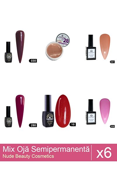 Makeup Set Mix 6 produse Nail Oja: Oja Semipermanenta , Disco Summer , 10 , 8...