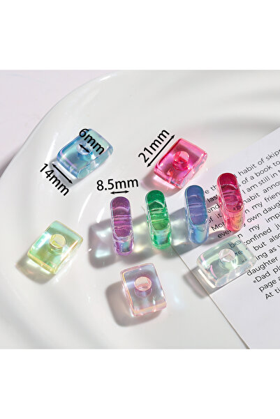 Choice20 5PCS I 5Pcs Mixed Color Clear Acrylic Letter Beads Loose Beads For J...