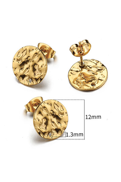 Choice10 Gold 01-12mm 10pcs Stainless Steel Earring Bases With Holes Or Loops...