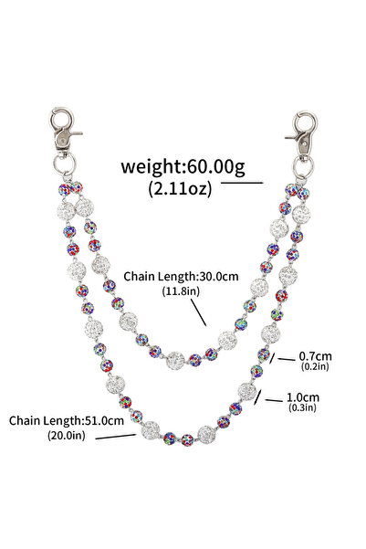 Choice YL0005 1pc Disco Ball Rhinestone Wallet Chain Hip Hop Fashion Jewelry ...