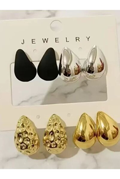 choice2 J26031129-1 Vintage Glossy Thick Metal Water Drop Stud Earrings Fashi...