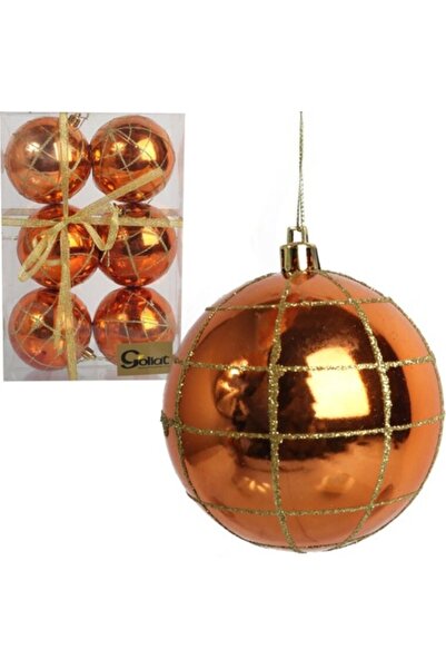 Goliat Set of 6 decorative globes, Goliat, 7 cm, orange