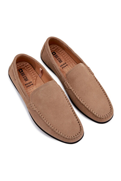 Big Star Shoes Mocasini bărbați din piele întoarsă Big Star Bej 43