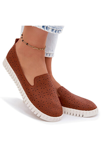 BOTO Women's Openwork Slip-On Shoes Camel Salty 41