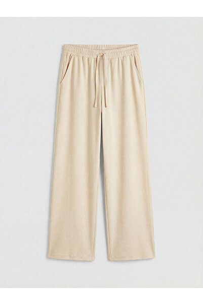 LC Waikiki Peak New Season Elastic Waist Wide Leg Women's Trousers
