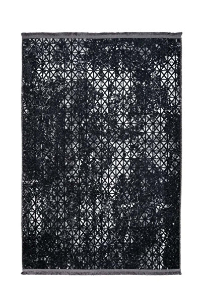 halinet Halı.Net Anthracite Modern Washable Non-Slip Living Room Carpet Pia-M...