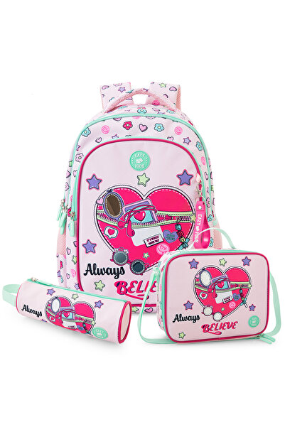 Eazy Kids 17”School Bag Set of 3- Backpack, Lunch Bag & Pencil Case,Laptop Co...