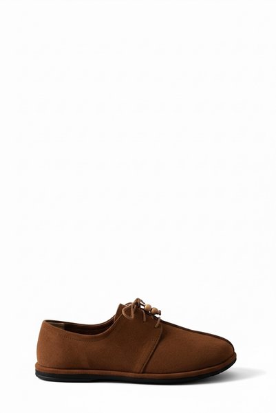 SHOEBELLAS Caroline Tan Women's Ballerinas with Front Stitching Detail