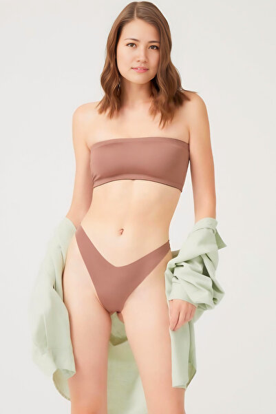 Homay Short Strapless Lycra Crop Top Bustier - One Piece